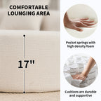 LY-025 Full Compression Sponge Sofa Cloud White Curved Modular Sectional 30D High-Density Chenille Sleeper Couch 110'L - Grand Goldman Shop