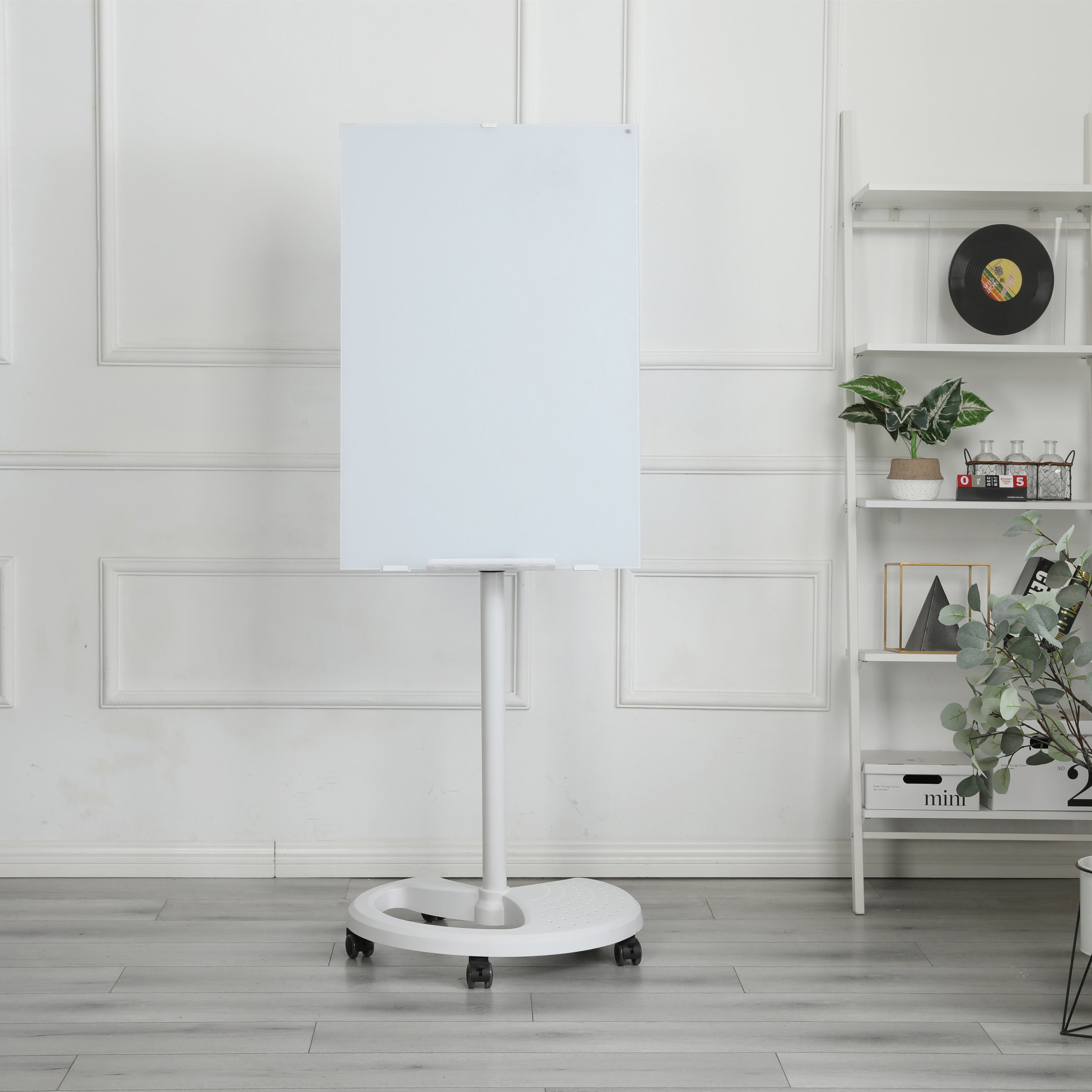 Removable Adjustable Height Tempered Glass Whiteboard, Magnetic Dry Erase Whiteboard, 36' x 24', Home School Supplies or Home Office Decor Includes 2 Magnets 2 Markers 1 Eraser - Grand Goldman Shop