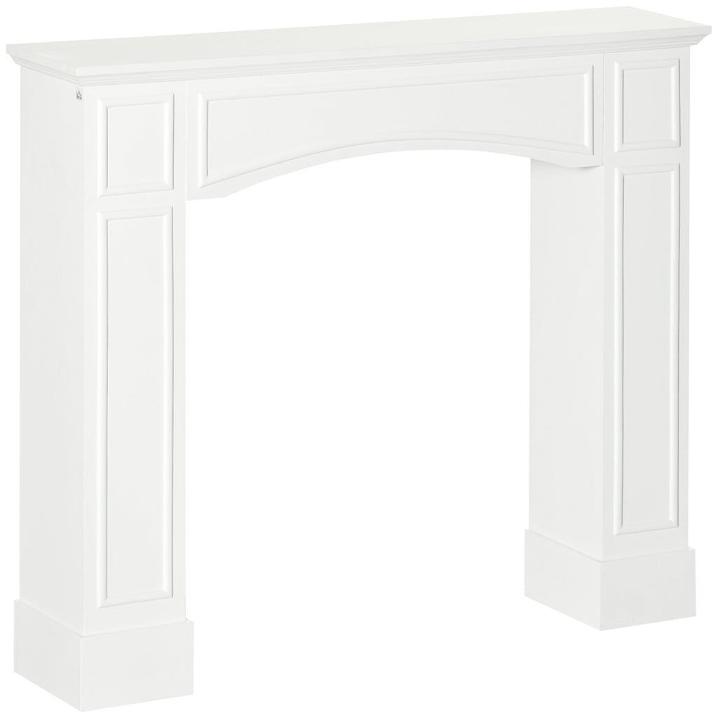 HOMCOM Modern Fireplace Mantel, Surround Mantels for Fireplace with Decorative Pattern Interior Width 29' White - Grand Goldman Shop