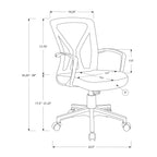 Contemporary Office Chair with Adjustable Height, Swivel, Ergonomic Design, Black Mesh Back, Black Metal Frame, Modern Work D