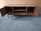 Mid-Century Modern TV Stand for 32/45 inch TV, Walnut MDF Entertainment Center with Storage, 43.31 inch Media Console Table for Living Room and Bedroom - Grand Goldman Shop