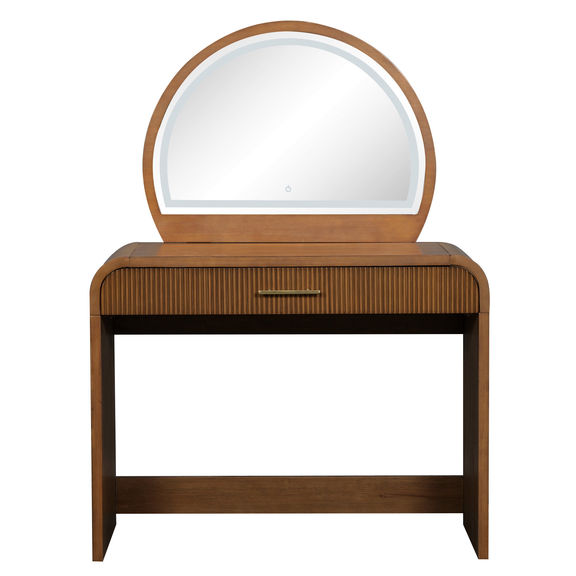 39' Makeup Vanity Table with Mirror Touch Screen Lighted Mirror, Dressing Table with Drawer for Bedroom, Espresso - Grand Goldman Shop