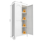 71'' 2 Shapely Doors Cabinet with Lock, Metal Storage Cabinet with Doors and Adjustable Shelves, for Bedroom, Living Room, Kitchen (Beige) - Grand Goldman Shop