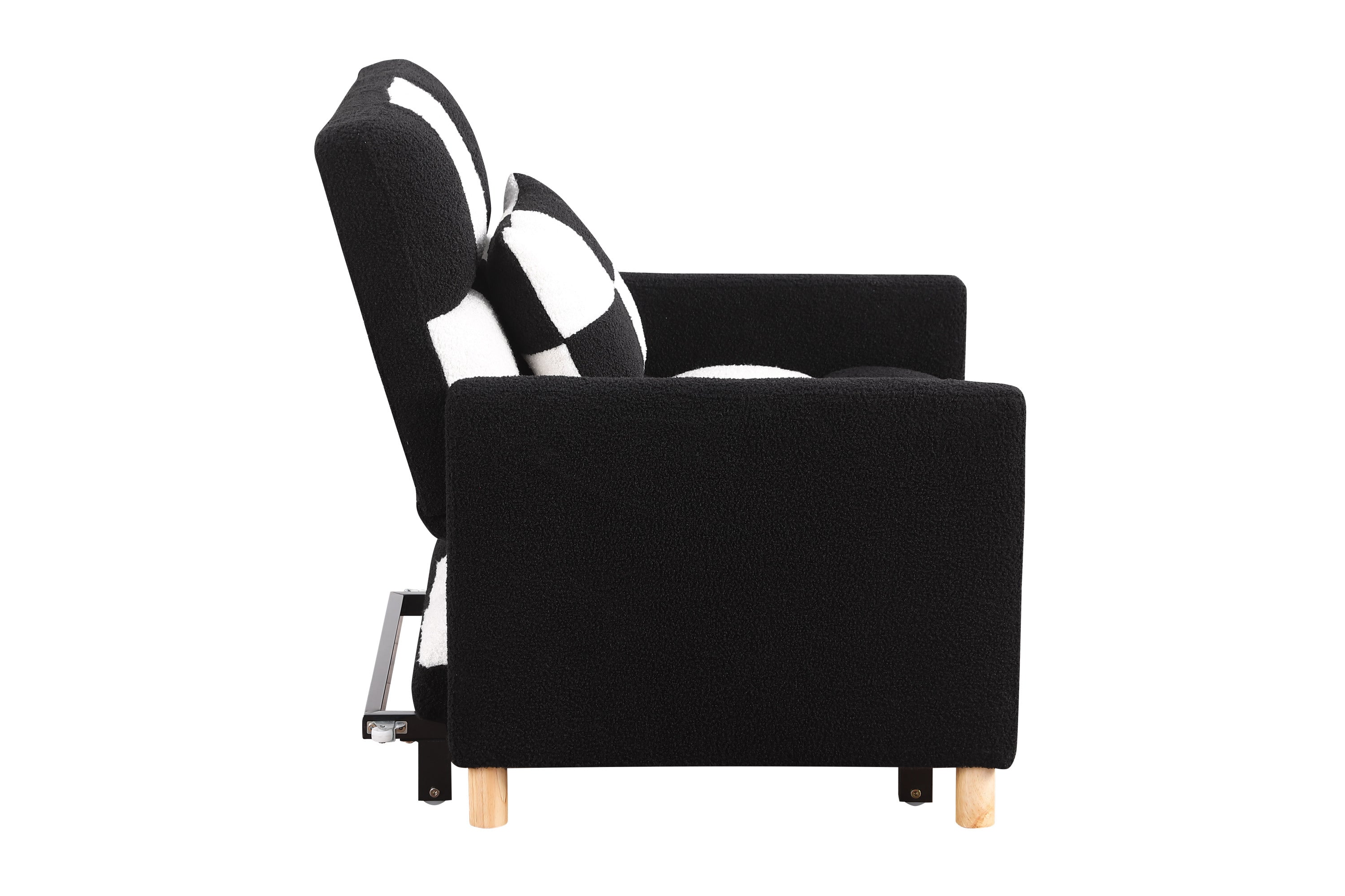 Convertible Sleeper Sofa Chair Bed, Adjustable Chair with Pillow, Multi-Functional Sleeper Chair with Soft Teddy Fabric for Living Room, Dorm, Apartment, Bedroom or Office - Grand Goldman Shop