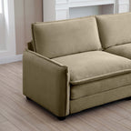 Ottoman Footstool in Corduroy Fabric, Can be Used with 2 Seater Sofas, 3 Seater Sofas and 4 Seater Sofas,Tan Corduroy Fabric - Grand Goldman Shop