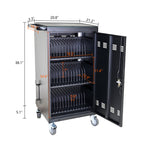 45 Bay Mobile School Charging Cart Station for Chromebook, Tablet and Laptop Computer with Power Strip Included - Black - Sho