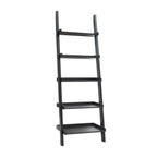 Bookcase ladder five shelf popular modern design multi-depth shelves with rounded shelf barrier corners - Grand Goldman Shop