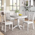 Orisfur. 5 Pieces Dining Table and Chairs Set for 4 Persons, Kitchen Room Solid Wood Table with 4 Chairs - Grand Goldman Shop