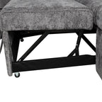Modern Sectional Sofa Pull-out Sleeper with Storage Ottoman, USB Charging, Grey Tweed Chenille, 112.2' - Grand Goldman Shop
