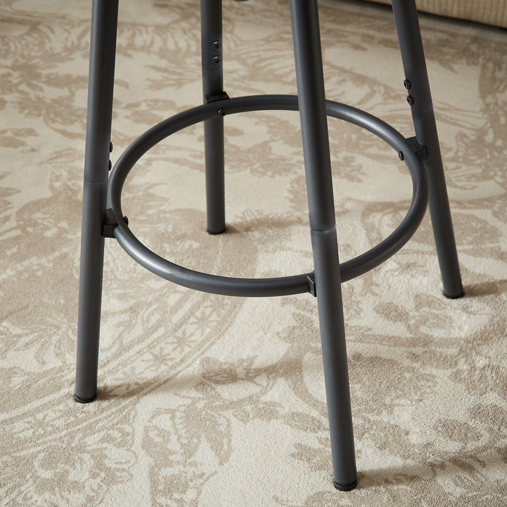 Long Bar Table Set with 3 PU Upholstered Bar Stools, Industrial Bar Table and Chairs for Kitchen Breakfast Table, Living Room, Banquet Hall, Rustic Gray and Black, 63″L x15.7'W x 37.5'H - Grand Goldman Shop