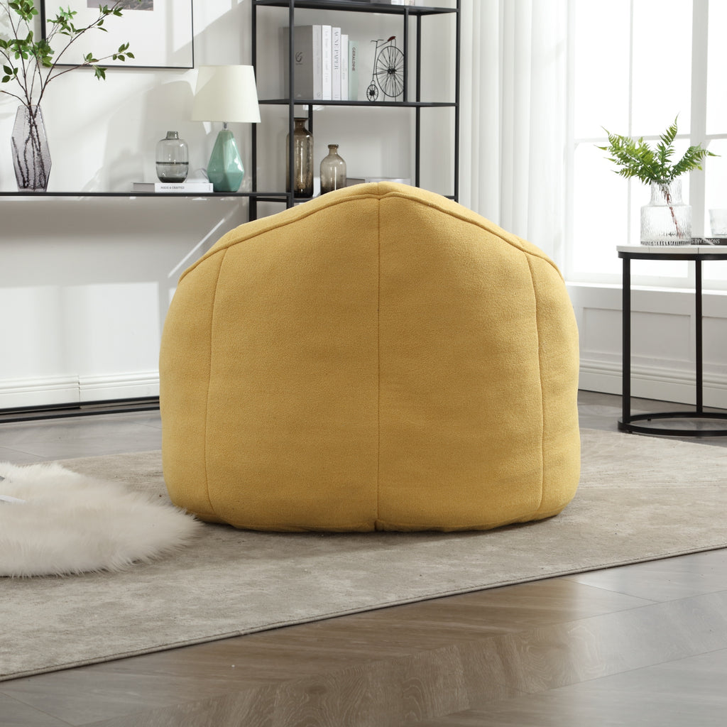 Bedding Bean Bag Sofa Chair with High-Pressure Foam and Footrest, Yellow Microfiber - Grand Goldman Shop