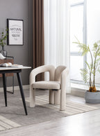 Contemporary Designed Velvet Fabric Upholstered Accent/Dining Chair /Barrel Side Chairs Kitchen Armchair for Living Room set of 2 (Beige Velvet) - Grand Goldman Shop
