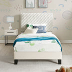 Findlay 2-Piece Bedroom Set, Plush 3D Upholstered Bed with Nightstand, Twin - Grand Goldman Shop