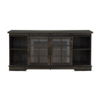 Multipurpose Sliding Door TV Stand Large Storage Cabinet with 2 Sliding Fluted Glass Tempered Doors, TV Up to 65'', TV Desk Storage Rack, Charcoal GREY, 59.13'W*15.94'D*27.8'H - Grand Goldman Shop