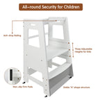 ECOMEX Toddler Standing Tower for Kitchen, Step Stool for Kid's Adjustable Height Learning Stool, Removable Anti-Drop Safety 