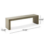 Acacia Wood Dining Bench, Grey+Taupe - Grand Goldman Shop