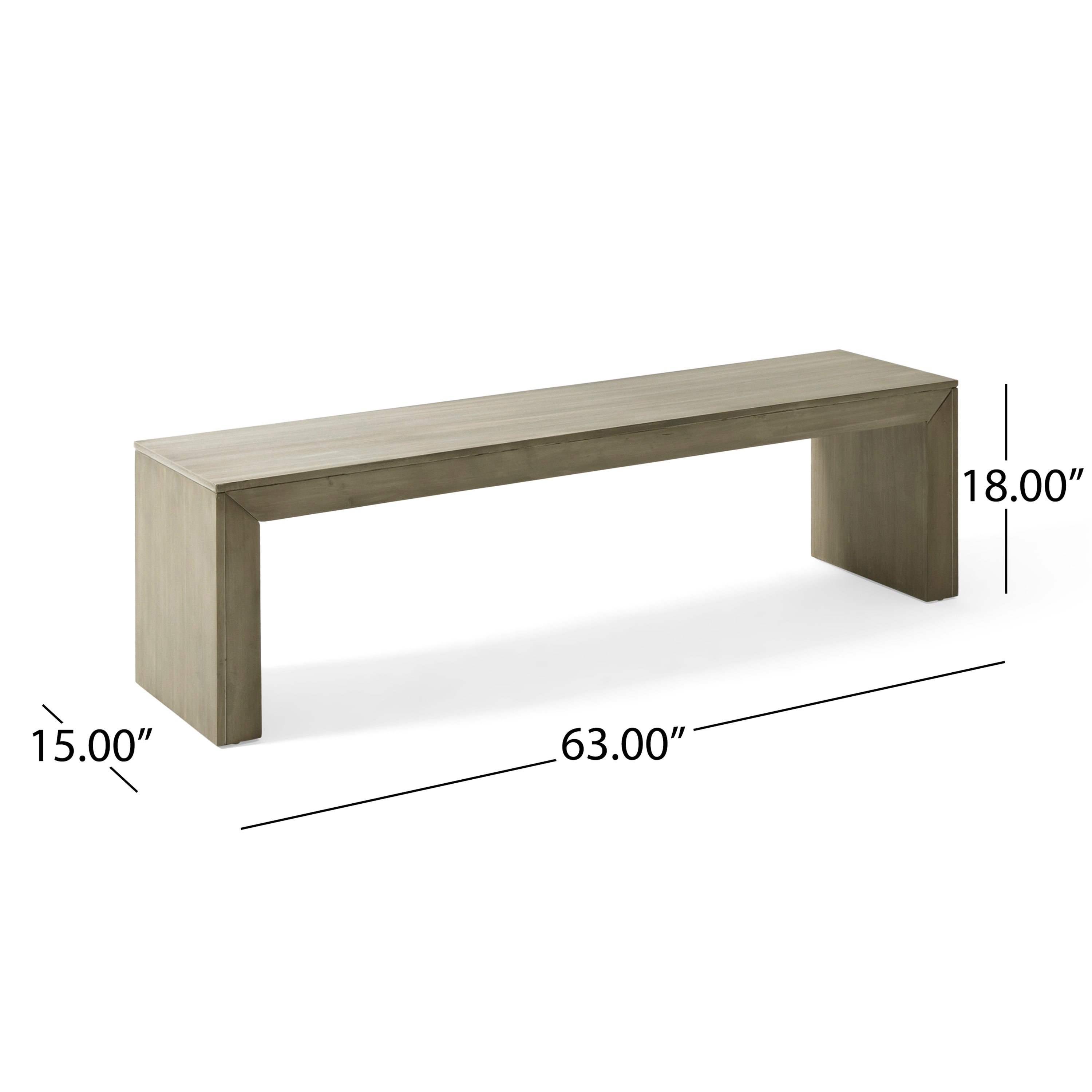 Acacia Wood Dining Bench, Grey+Taupe - Grand Goldman Shop