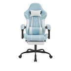 Gaming chair, Computer Chair Ergonomic Chair with Footrest Office Chair Ergonomic Computer Chair with Lumbar Backrest Bluewhi