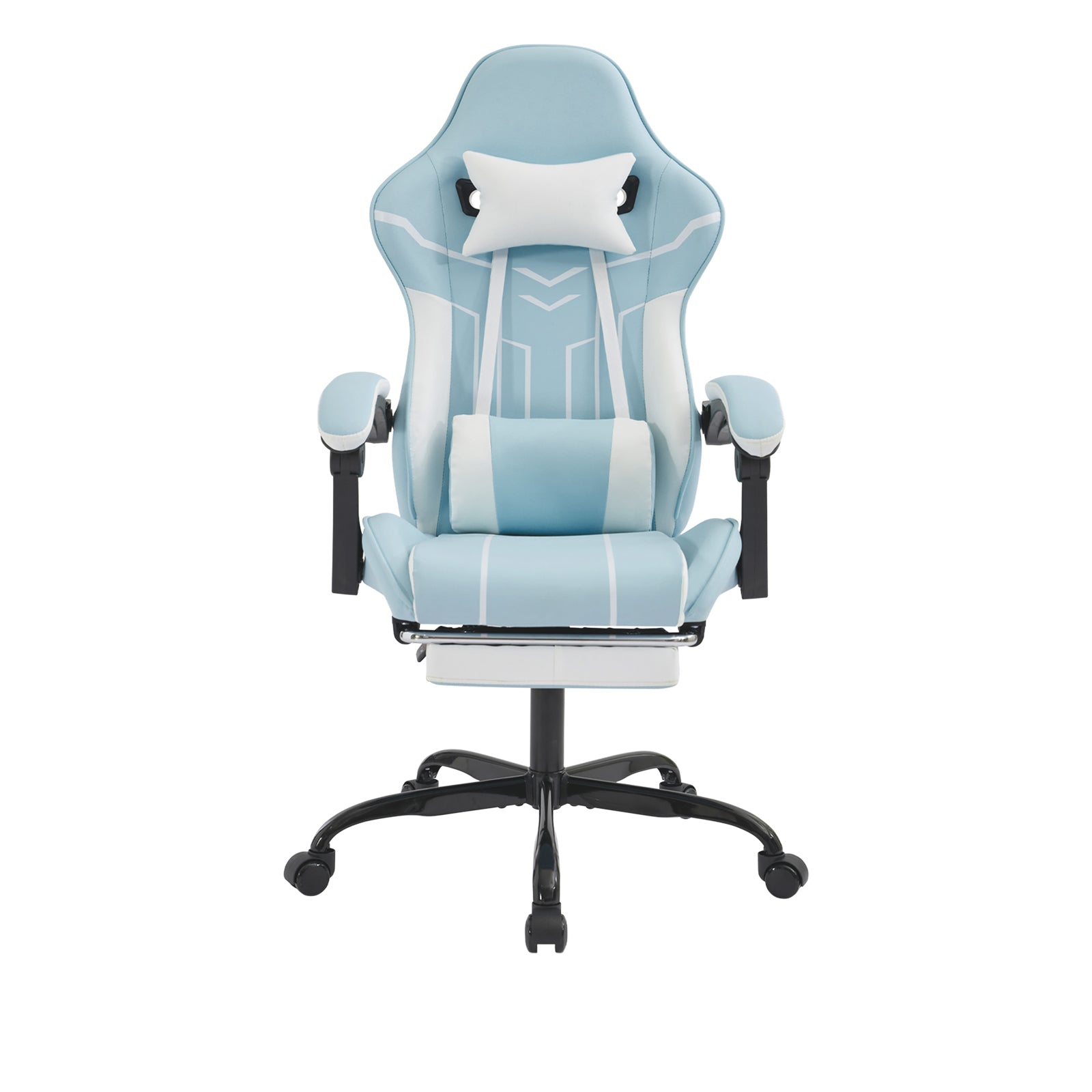 Gaming chair, Computer Chair Ergonomic Chair with Footrest Office Chair Ergonomic Computer Chair with Lumbar Backrest Bluewhi