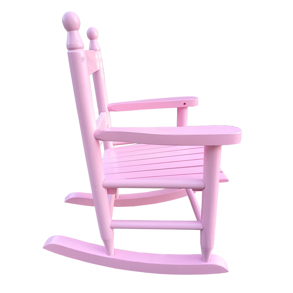 Children's Rocking Chair Light Pink Solid Wood Durable Indoor Outdoor | Premium Home Decor - Grand Goldman