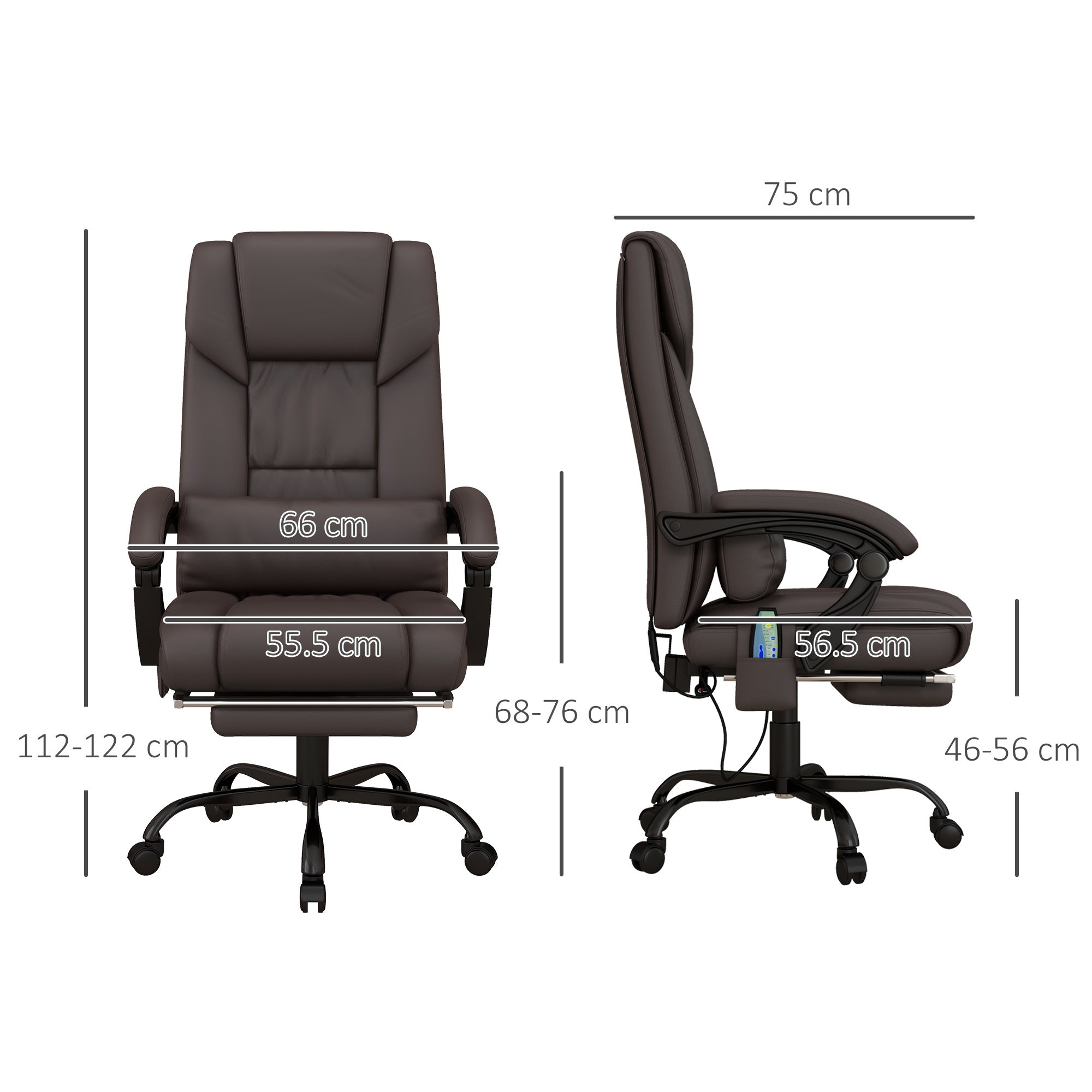 High Back Vibration Massage Office Chair with 6 Points, Hight Adjustable Computer Desk Chair, Reclining Office Chair with Ret