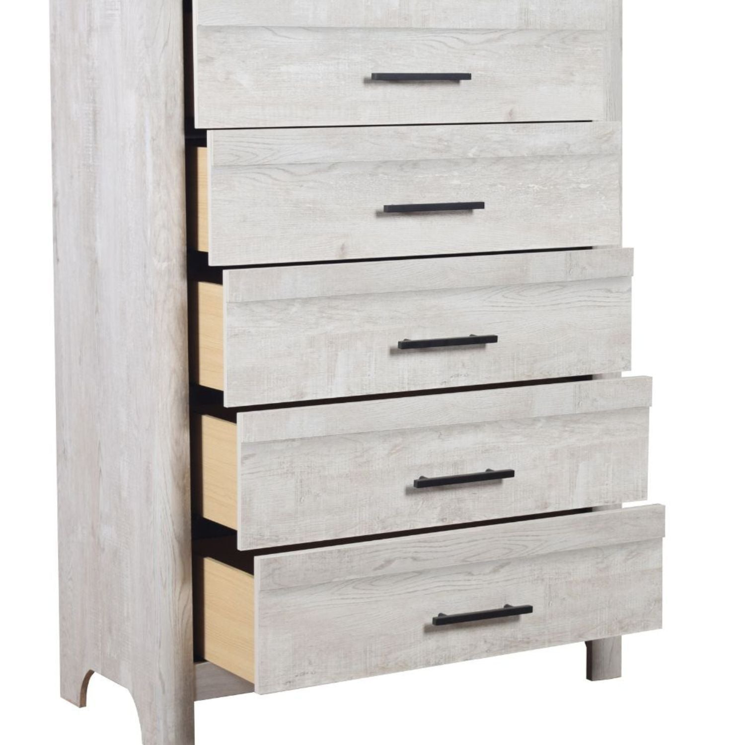 DENVER Modern Full 5PC Bedroom Set Made with Wood in Natural Finish, Full Size Bed & Storage Furniture - Grand Goldman Shop