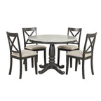 Orisfur. 5 Pieces Dining Table and Chairs Set for 4 Persons, Kitchen Room Solid Wood Table with 4 Chairs - Grand Goldman Shop