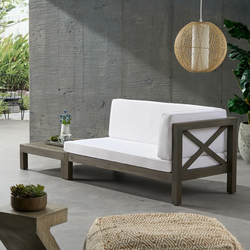 BRAVA X-BACK ECKBANK-R MIT COFFEETABLE, WEISS