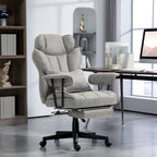 HOMCOM Massage Executive Office Chair with 6 Vibration Points, 400LBS Heated Big and Tall Office Chair with Foot Rest and Lum