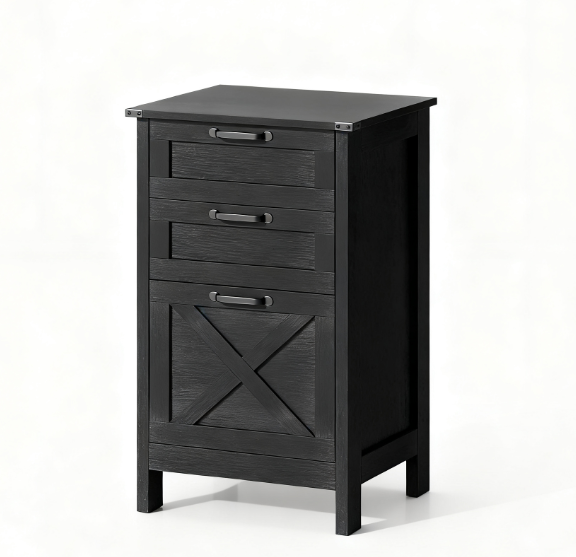 File Cabinet with 3 Drawers,Rustic Farmhouse Office Storage Cabinet,For Home and Office - Grand Goldman