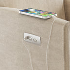 Power Swivel Recliner Chair, Electric Reclining with USB & Type-C Charging, 360° Swivel Velvet Upholstered Accent Chair, for 