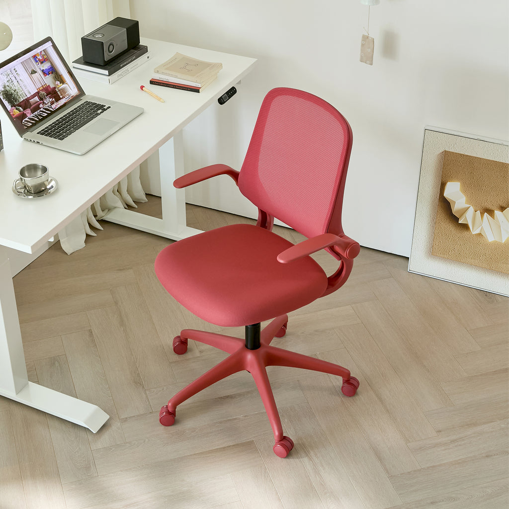 Ergonomic Color Office Chair 350LBS, Home Office, Mesh Back, Integrated Molded Foam, Comfortable Sitting, Flipping Armrest, F