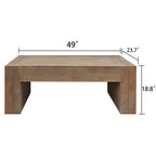 Rustic Wood Coffee Table, 49in Modern Farmhouse Rectangular Table for Living Room - Grand Goldman Shop