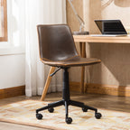 Cesena Faux Leather 360 Swivel Air Lift Office Chair, Antique Brown | Premium Home Decor - Grand Goldman
