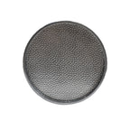 Modern Round Accent Table with Hammered Surface in Silver Iron Frame - Grand Goldman Shop