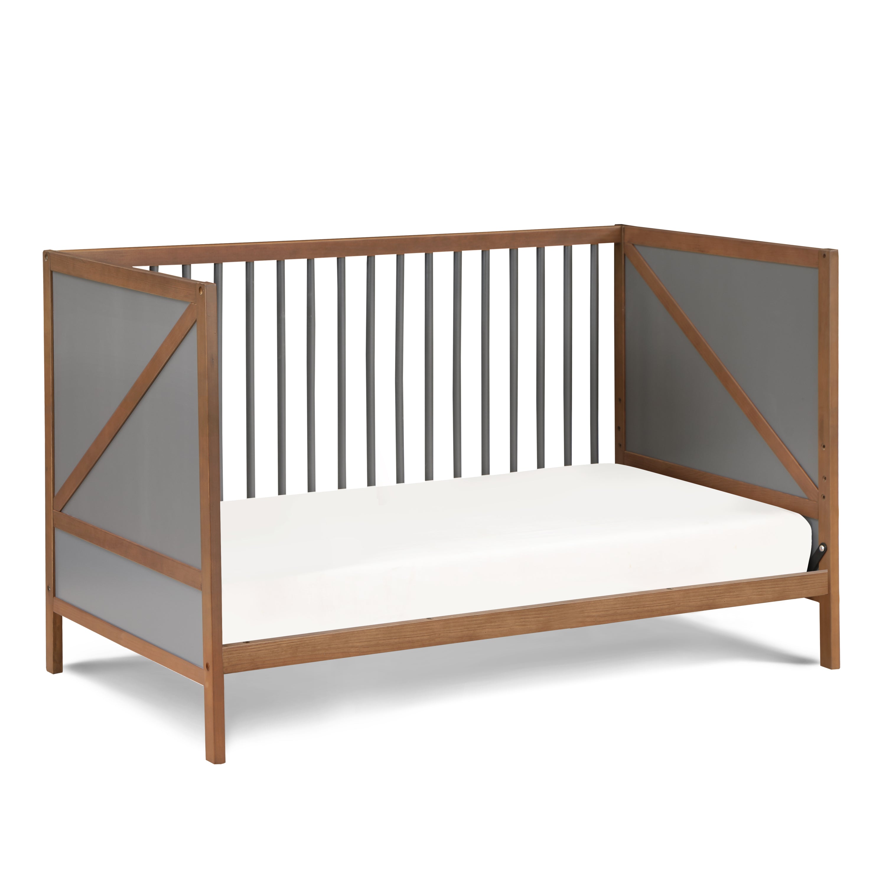 Pixie Zen 3-in-1 Crib in Walnut/Charcoal - Grand Goldman