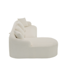 Boneless L-Shape Sectional Sofa with Curved Chaise,White Modular Chenille Compression Couch,30D High-Density Foam,Minimalist Modular Couches Sleeper for Living Room Bedroom Apartment Lounge. - Grand Goldman Shop