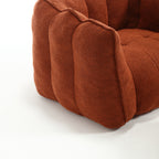 Soft Chenille Bean Bag Chair with High Resilient Foam for Living Room and Bedroom, Comfortable Square Lazy Sofa with Footstool for Adults - Grand Goldman Shop