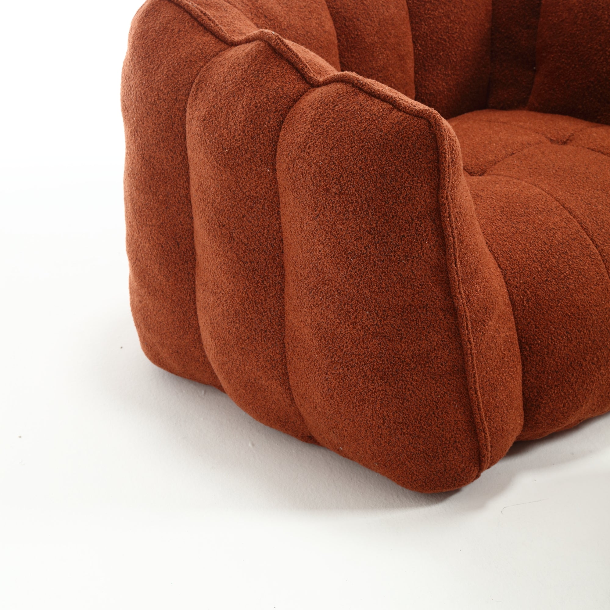Soft Chenille Bean Bag Chair with High Resilient Foam for Living Room and Bedroom, Comfortable Square Lazy Sofa with Footstool for Adults - Grand Goldman Shop