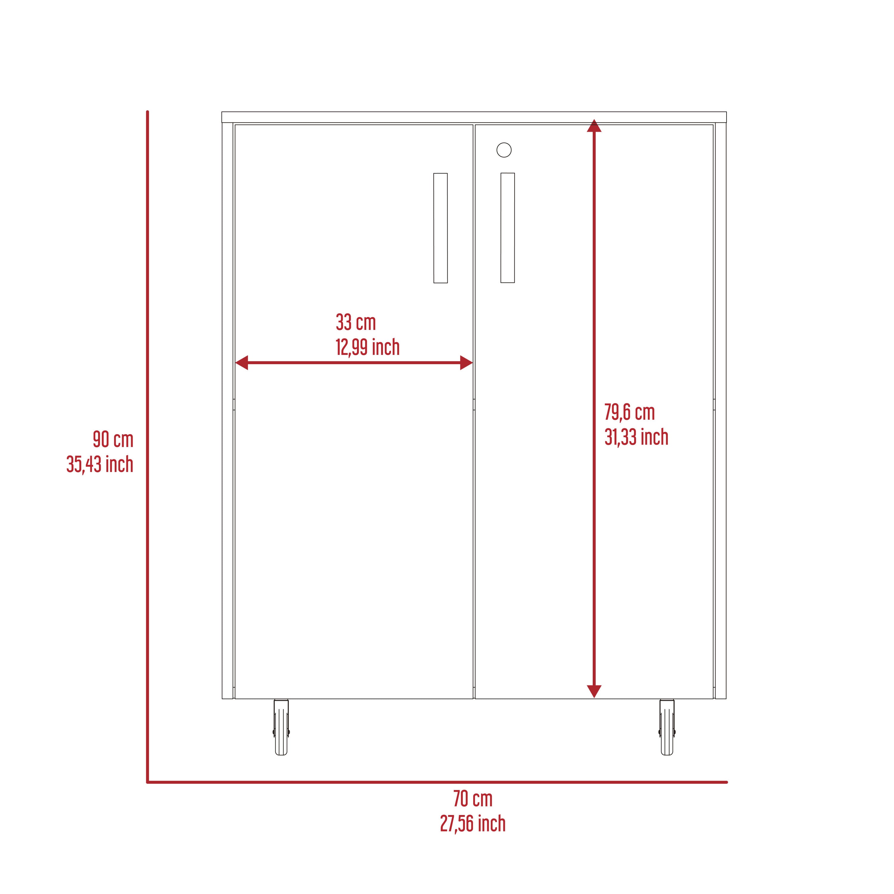 Storage Cabinet Lions, Double Door and Casters, Black Wengue Finish - Grand Goldman