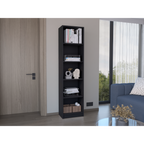 Home Xs Bookcase with 5-Tier Shelves and Slim Design -Black -Office - Grand Goldman