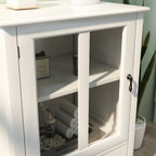 Buffet storage cabinet with single glass doors and unique bell handle - Grand Goldman Shop