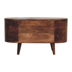 Solid Wood Honey Caramel Rounded Lid-Up Blanket Box, Nordic Legs, Brown - Grand Goldman Shop