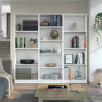 Lainor 3 Piece Home Bookcase set, 74' Wide with 13 Shelves ,  Living Room Set Set  White | Premium Home Decor - Grand Goldman