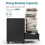 3-Drawer Vertical Filing Cabinet Rolling Wood Mobile File Cabinets Under Desk for Home Office with Casters (Fully Assembled) 