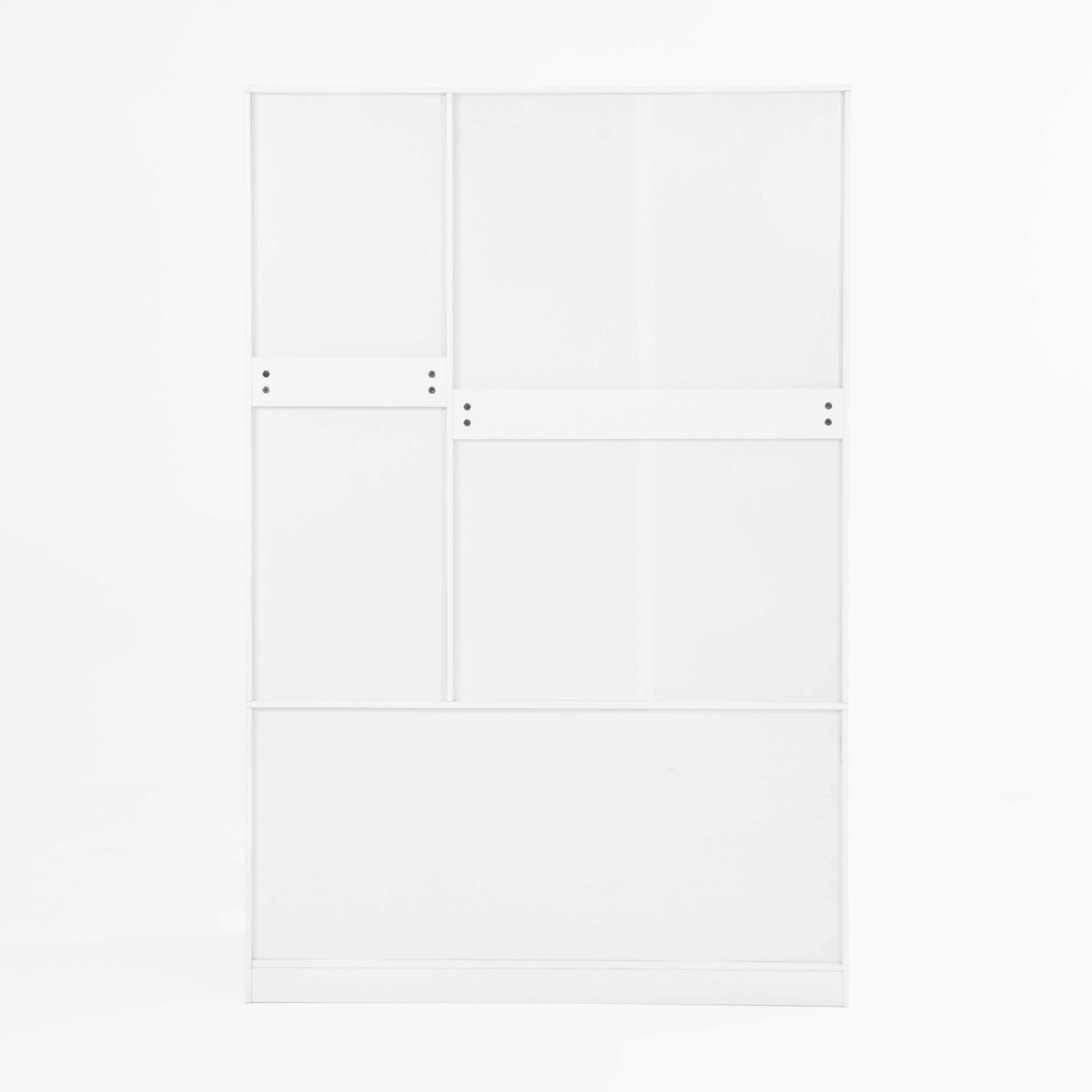 4 Doors Wardrobe Closet with Mirror, LED Wardrobe with Doors and 2 Drawers, Wooden Wardrobe Storage Cabinet with Hanging Rod, Adjustable Shelves, White - Grand Goldman Shop
