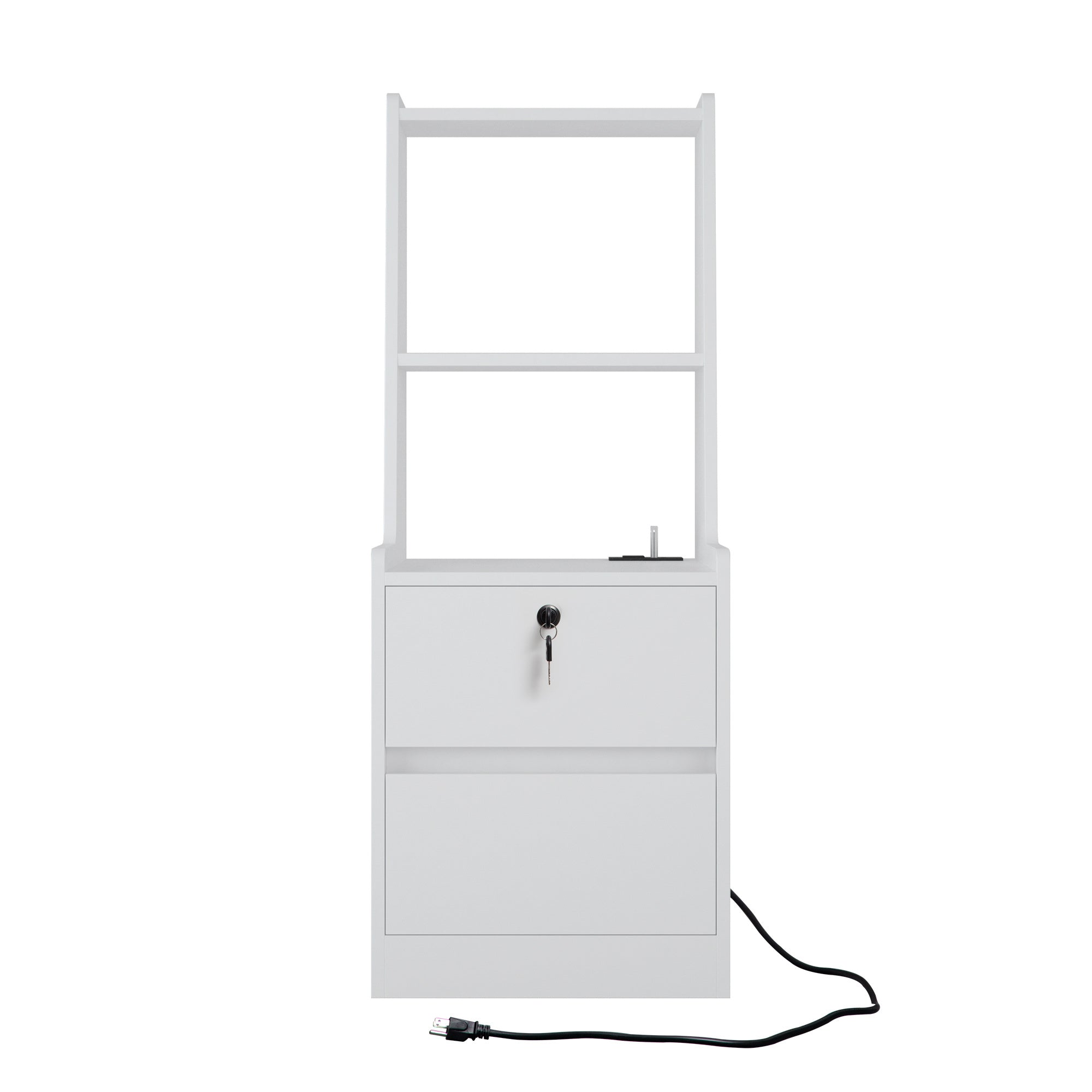 Nightstand with Charging Station, Smart Nightstand with Night Light, Modern Night Stand with Bookshelf, Bedside Tables with Storage Cabinet for Bedroom, White - Grand Goldman Shop