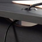 Traditional L-Shaped Desk with File Drawer, Black finish | Premium Home Decor - Grand Goldman