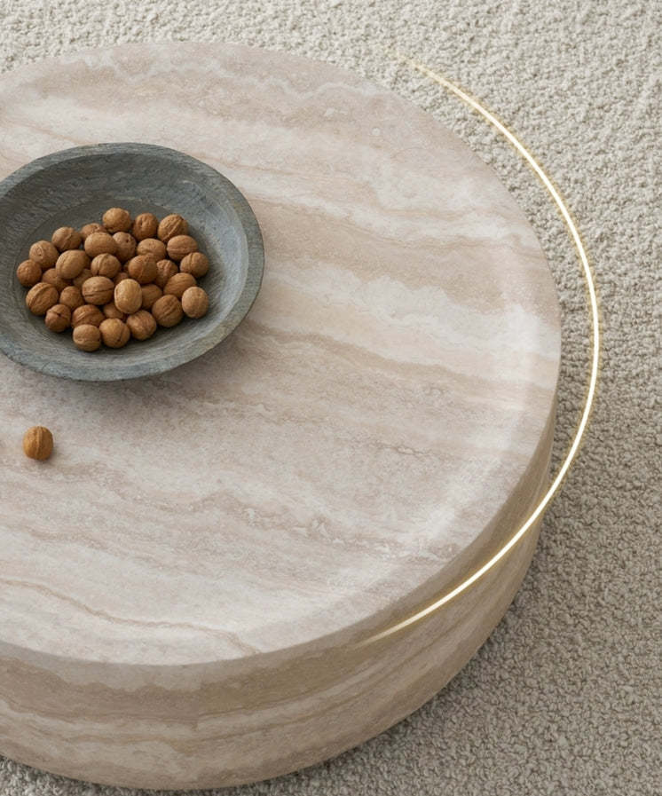 31.49''  Faux MARS Pattern Coffee Tables for Living Room Round Tea table for Living Room, No Need Assembly. - Grand Goldman Shop