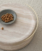 35.43'' Faux MARS Pattern Coffee Tables for Living Room Round Tea Faux Travertine Textured  table for Living Room, No Need Assembly. - Grand Goldman Shop